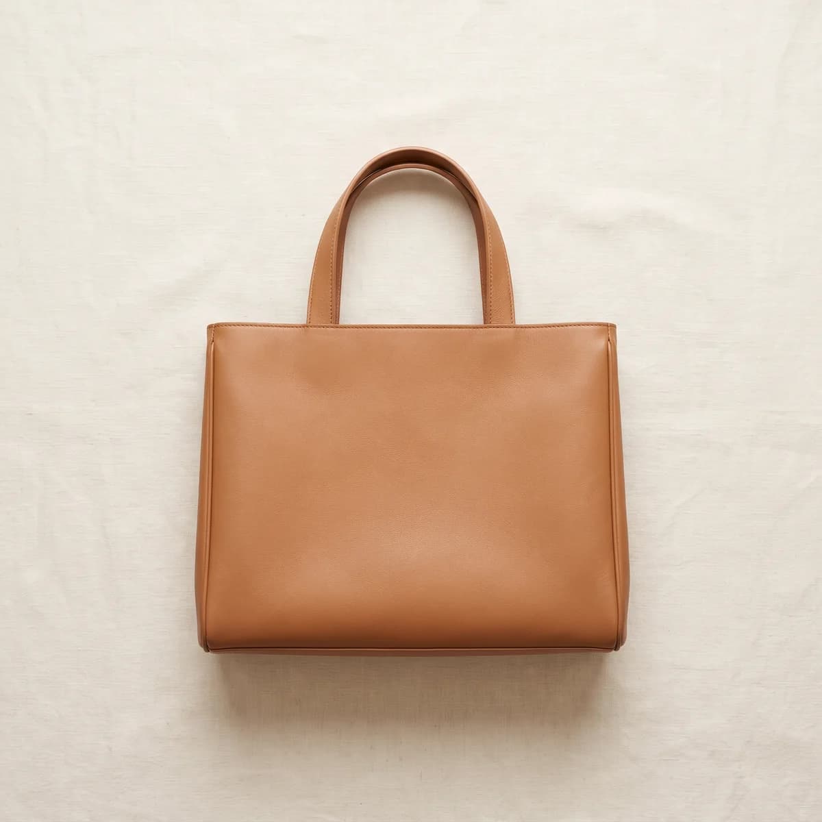 Tan leather tote bag