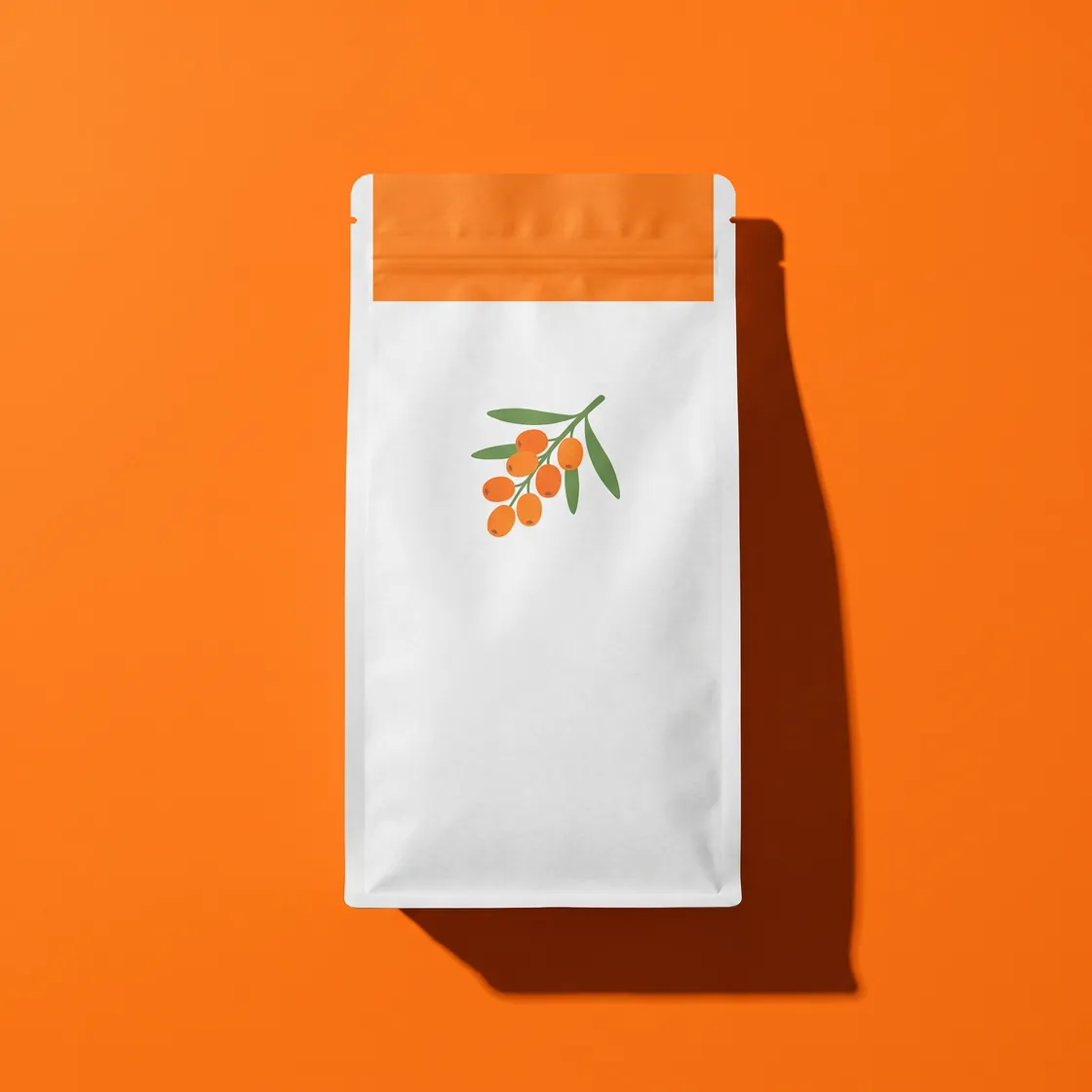 The pouch from above on orange