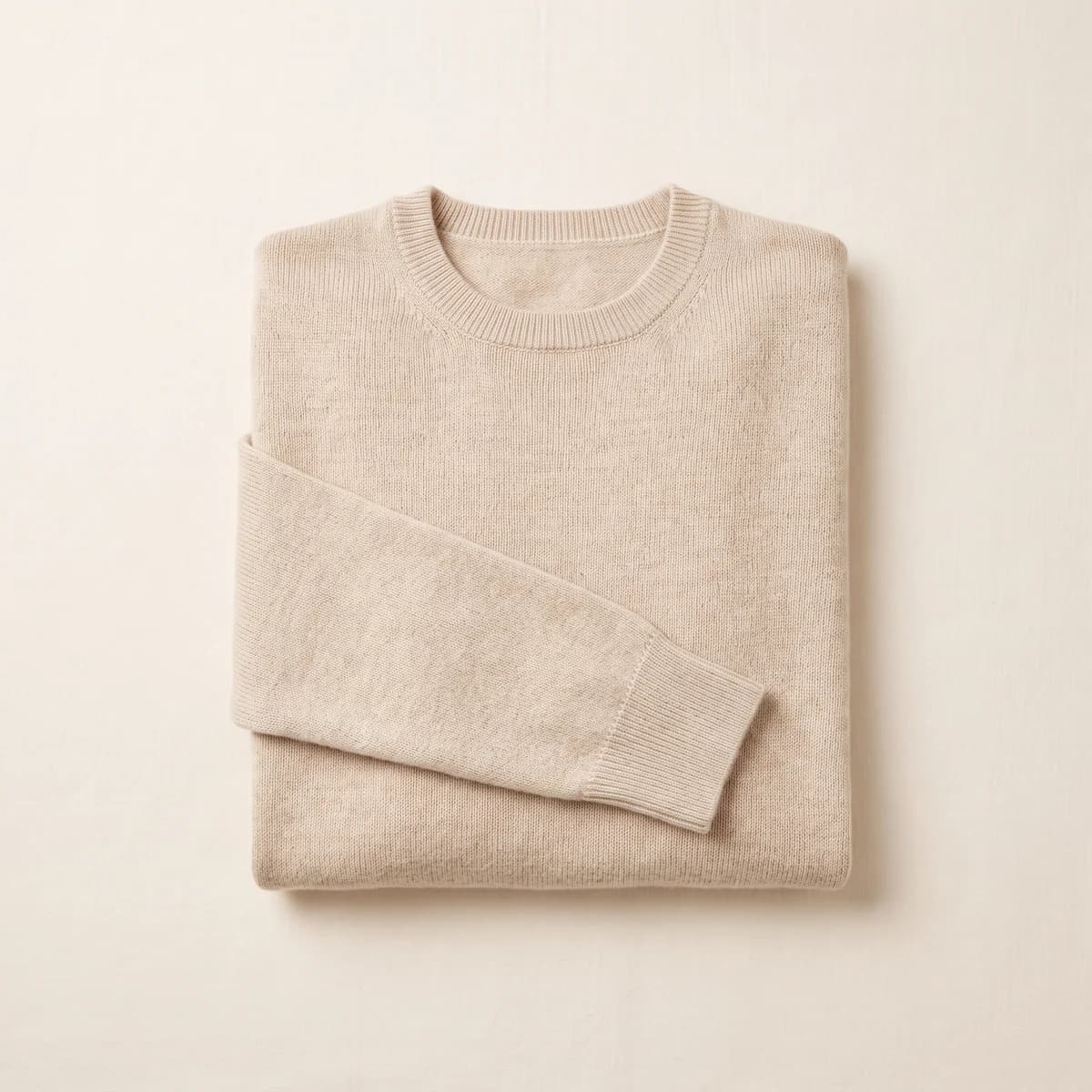 Folded oatmeal cashmere sweater